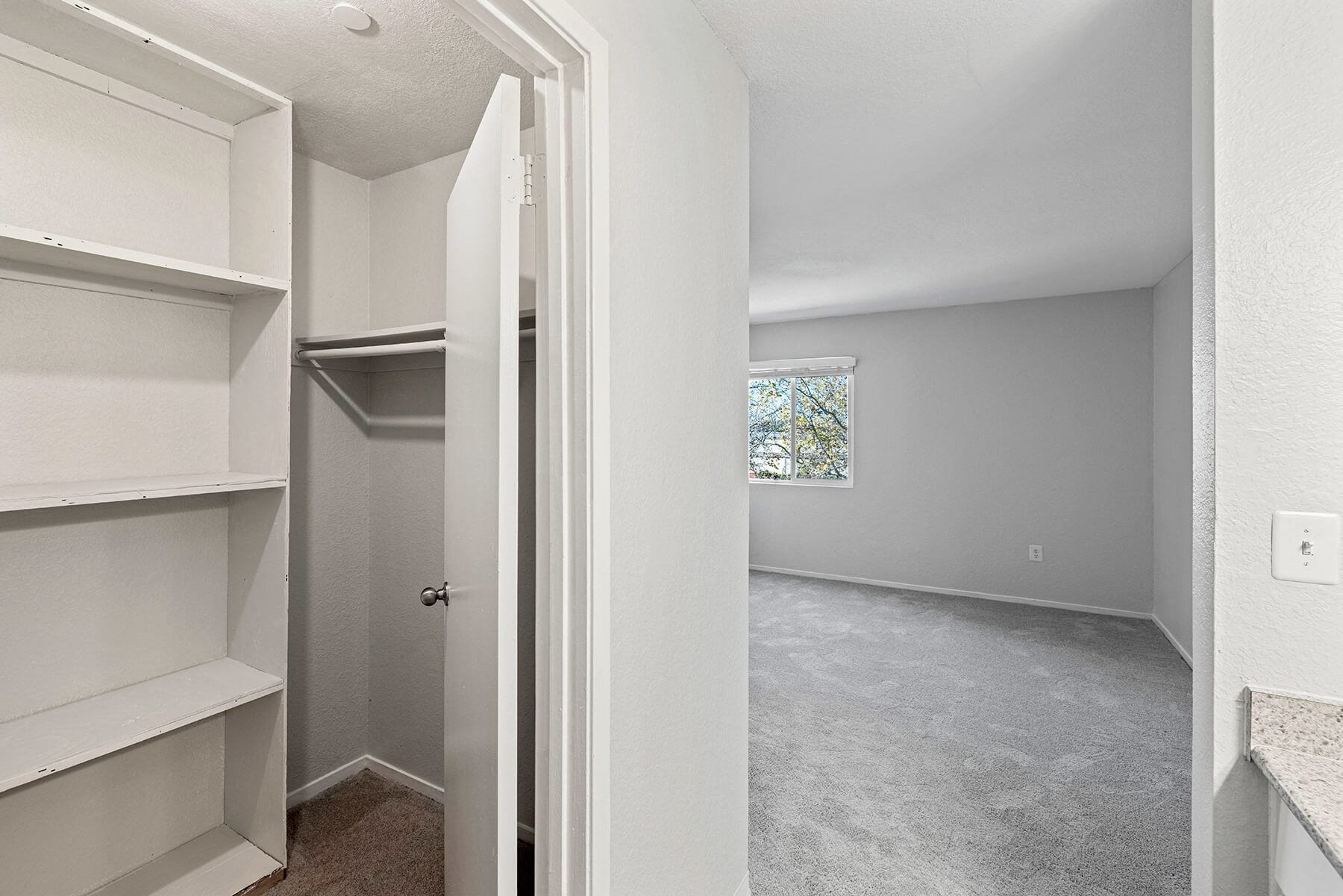 Main bedroom closet at Hilltop Commons Apartments in San Pablo CA